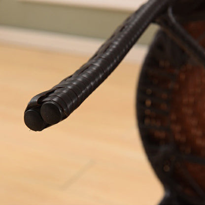 Contemporary Scandinavian Curved PE Imitation Rattan Stackable Dining Chair Backrest For Dining Room