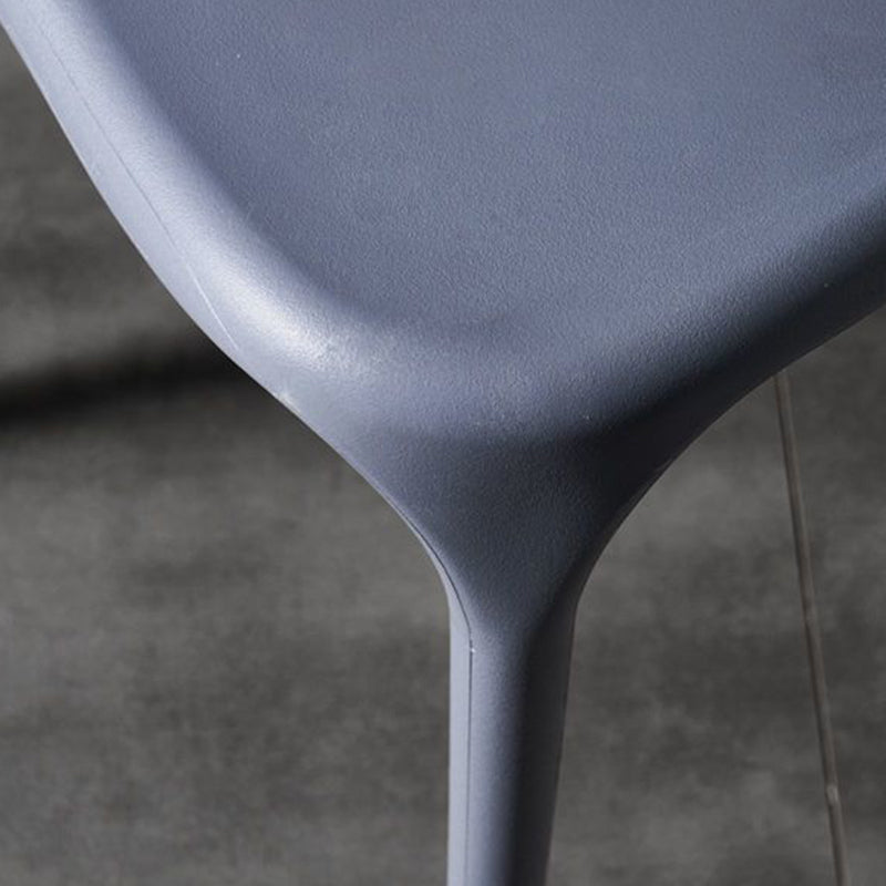 Contemporary Scandinavian Square Plastic Stackable Dining Chair Arc Backrest For Dining Room