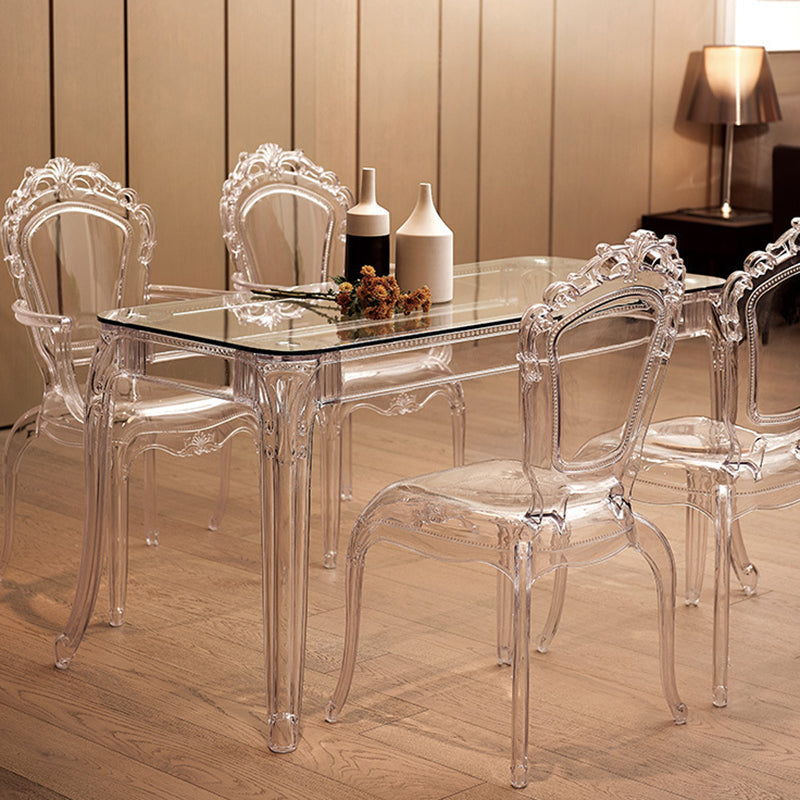 Contemporary Simplicity Square Plastic Stackable Dining Chair Backrest For Dining Room