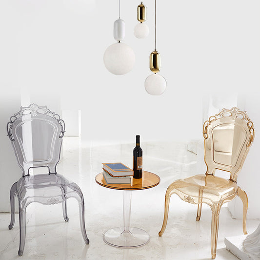 Contemporary Simplicity Square Plastic Stackable Dining Chair Backrest For Dining Room