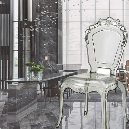 Contemporary Simplicity Square Plastic Stackable Dining Chair Backrest For Dining Room