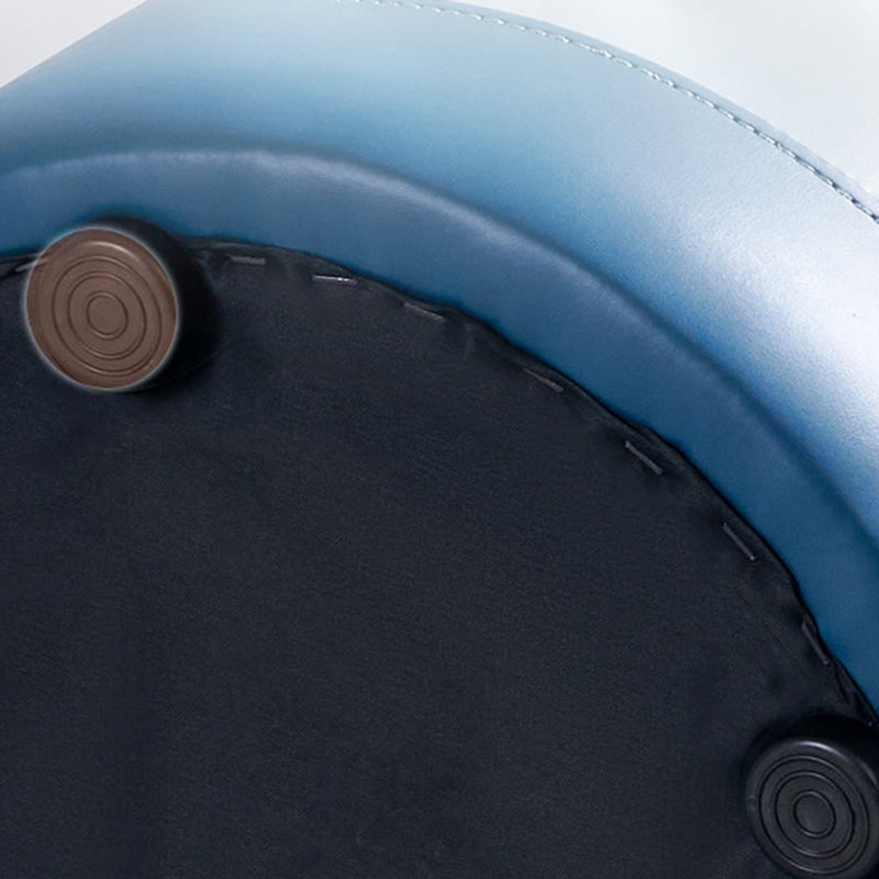 Contemporary Scandinavian Round Cat Paw Leather Solid Wood Frame Portable Low Stool For Bedroom