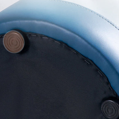 Contemporary Scandinavian Round Cat Paw Leather Solid Wood Frame Portable Low Stool For Bedroom