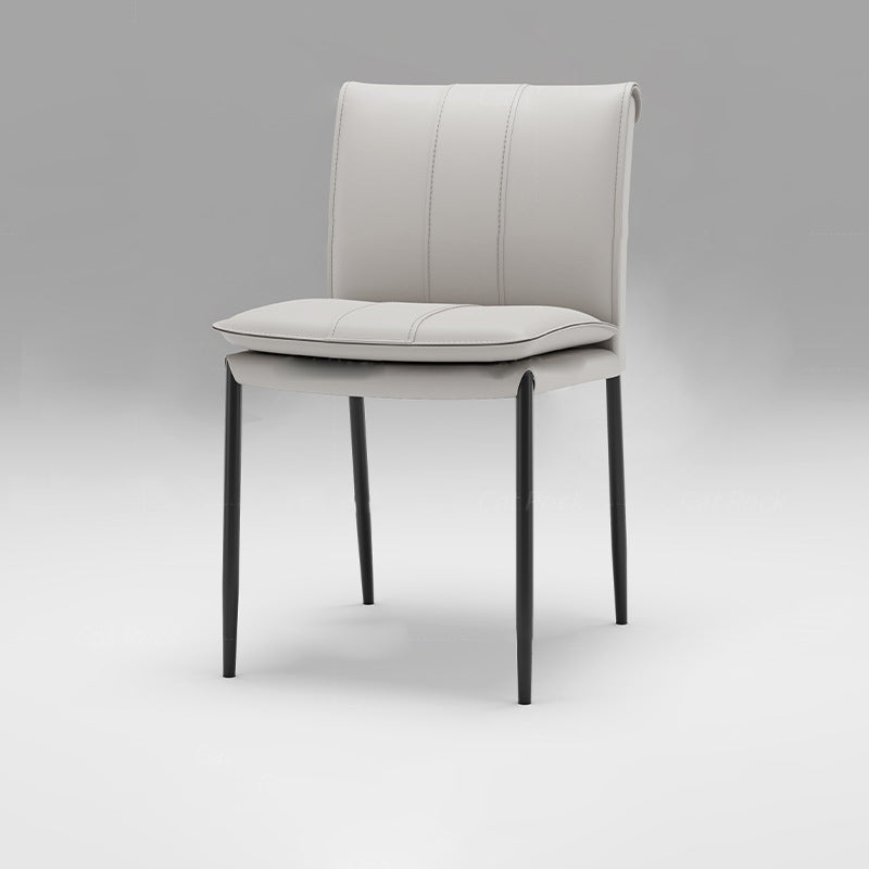 Contemporary Simplicity Square Artificial Leather Iron Dining Chair Backrest For Dining Room