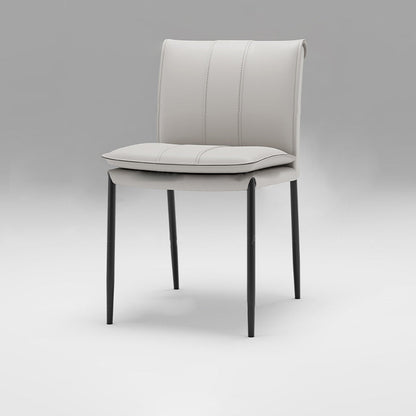 Contemporary Simplicity Square Artificial Leather Iron Dining Chair Backrest For Dining Room