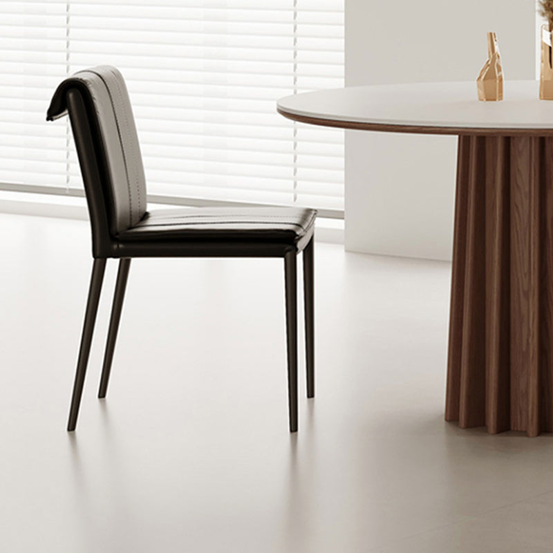 Contemporary Simplicity Square Artificial Leather Iron Dining Chair Backrest For Dining Room