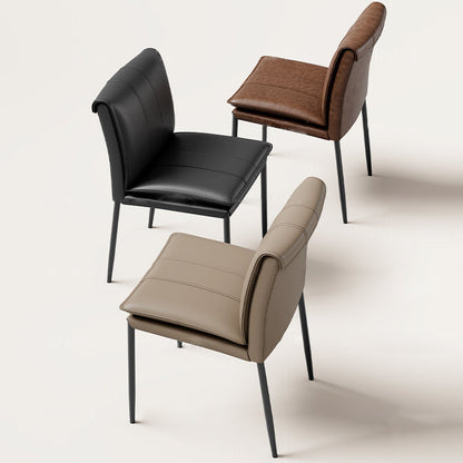 Contemporary Simplicity Square Artificial Leather Iron Dining Chair Backrest For Dining Room