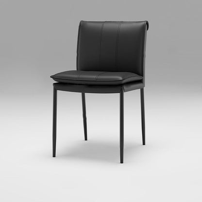 Contemporary Simplicity Square Artificial Leather Iron Dining Chair Backrest For Dining Room
