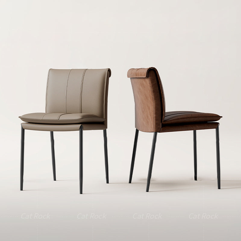 Contemporary Simplicity Square Artificial Leather Iron Dining Chair Backrest For Dining Room