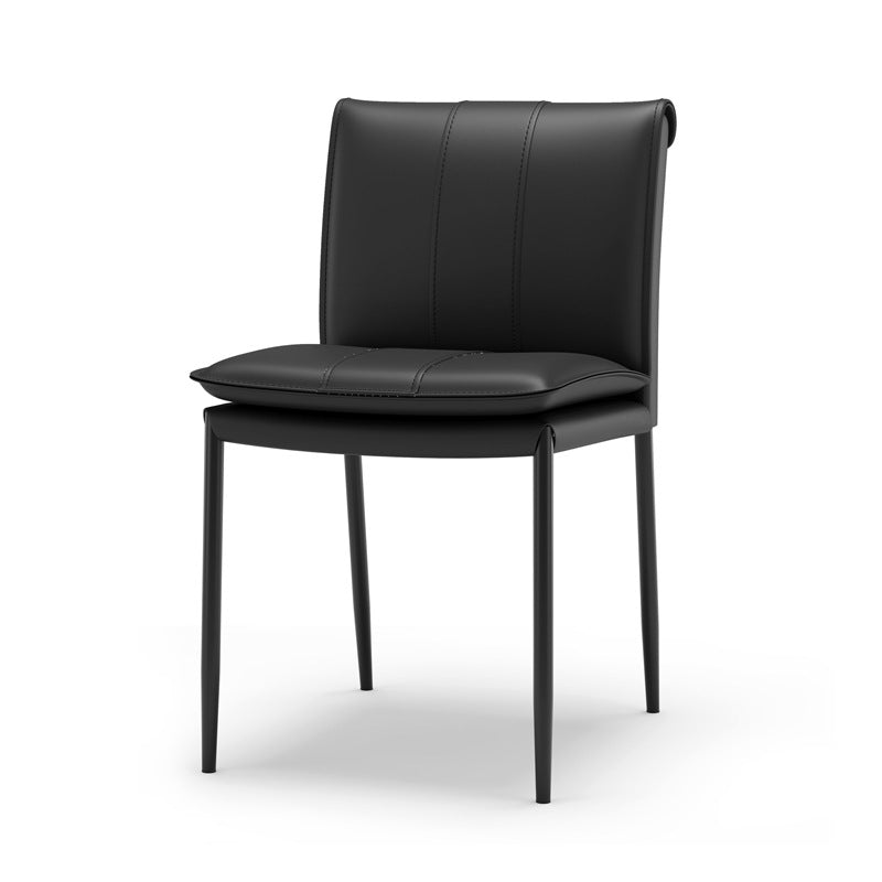 Contemporary Simplicity Square Artificial Leather Iron Dining Chair Backrest For Dining Room