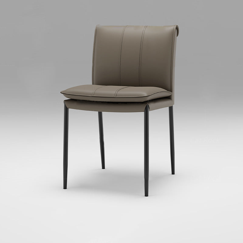 Contemporary Simplicity Square Artificial Leather Iron Dining Chair Backrest For Dining Room