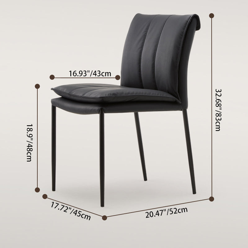 Contemporary Simplicity Square Artificial Leather Iron Dining Chair Backrest For Dining Room