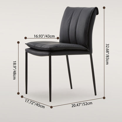Contemporary Simplicity Square Artificial Leather Iron Dining Chair Backrest For Dining Room