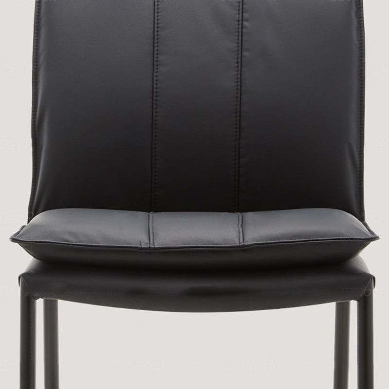 Contemporary Simplicity Square Artificial Leather Iron Dining Chair Backrest For Dining Room