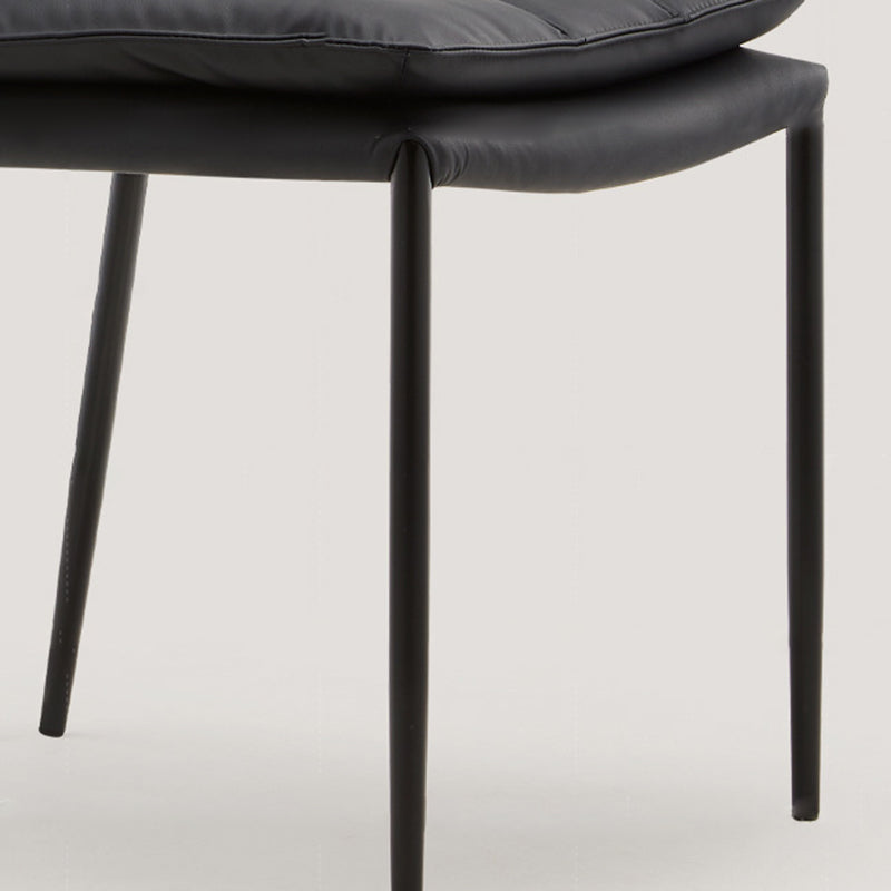 Contemporary Simplicity Square Artificial Leather Iron Dining Chair Backrest For Dining Room