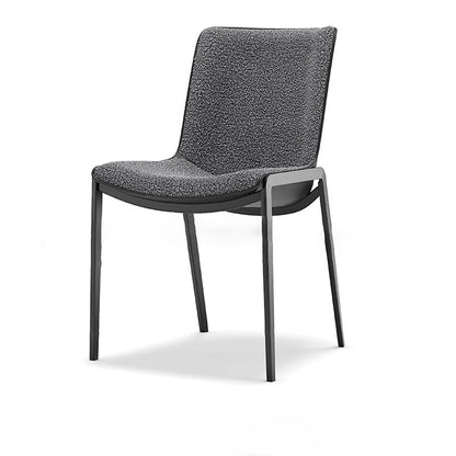 Contemporary Luxury Square Lambswool Carbon Steel Frame Dining Chair Backrest For Dining Room