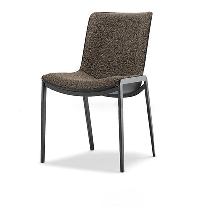 Contemporary Luxury Square Lambswool Carbon Steel Frame Dining Chair Backrest For Dining Room