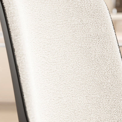 Contemporary Luxury Square Lambswool Carbon Steel Frame Dining Chair Backrest For Dining Room
