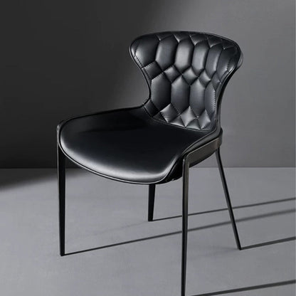 Contemporary Simplicity Curved Microfiber Leather Dining Chair Wing Back For Dining Room