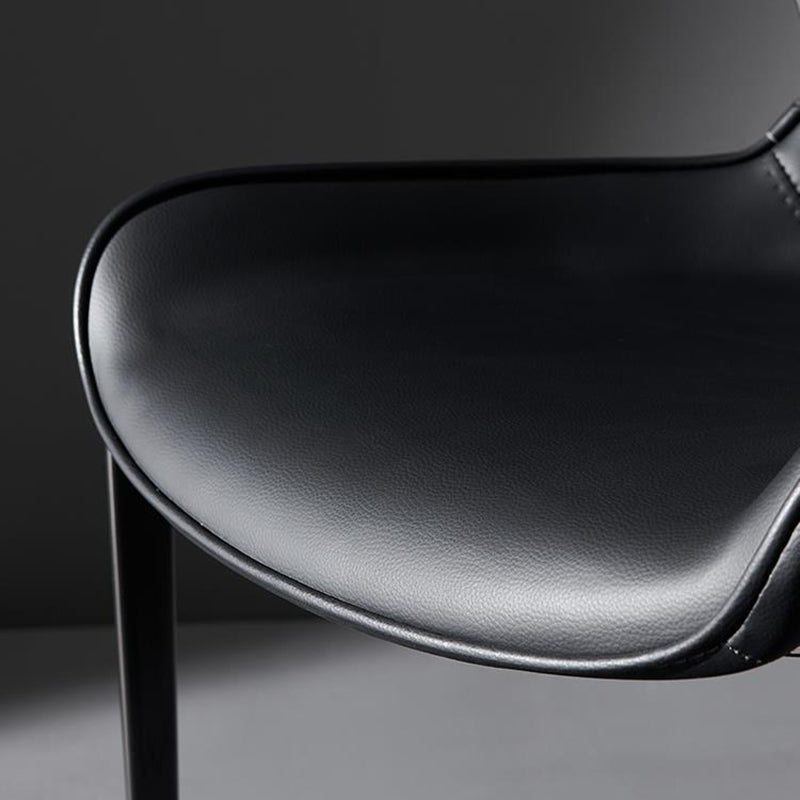 Contemporary Simplicity Curved Microfiber Leather Dining Chair Wing Back For Dining Room