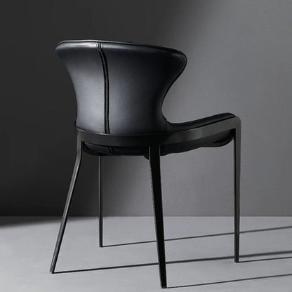 Contemporary Simplicity Curved Microfiber Leather Dining Chair Wing Back For Dining Room