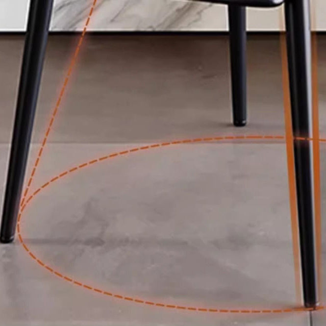 Contemporary Scandinavian Curved Faux Leather Carbon Steel High Legs Bar Stool Footrest For Dining Room