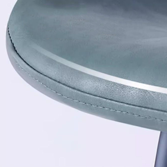 Contemporary Scandinavian Curved Faux Leather Carbon Steel High Legs Bar Stool Footrest For Dining Room