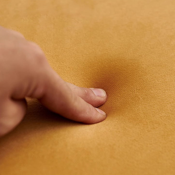 Contemporary Nordic Square Fabric Stainless Steel Legs Dining Chair Arc Solid Wood Backrest For Dining Room