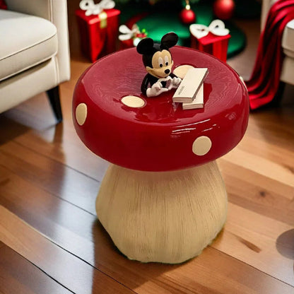 Contemporary Creative Mushroom Resin Fiberglass Low Stool For Bedroom