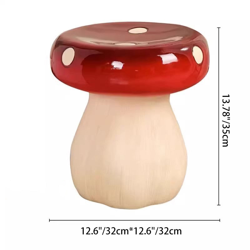 Contemporary Creative Mushroom Resin Fiberglass Low Stool For Bedroom