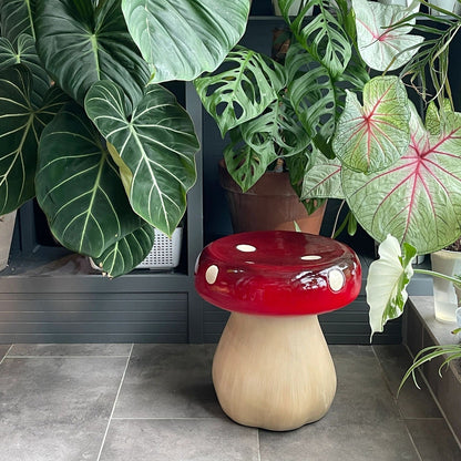 Contemporary Creative Mushroom Resin Fiberglass Low Stool For Bedroom