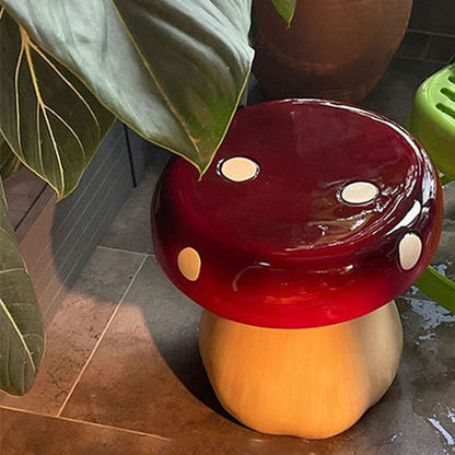 Contemporary Creative Mushroom Resin Fiberglass Low Stool For Bedroom