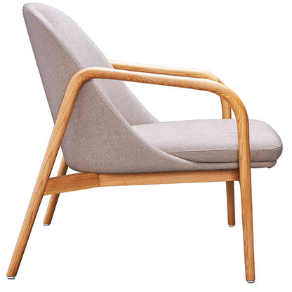 Contemporary Nordic Curved Faux Leather Solid Wood Dining Chair Backrest Armrest For Dining Room