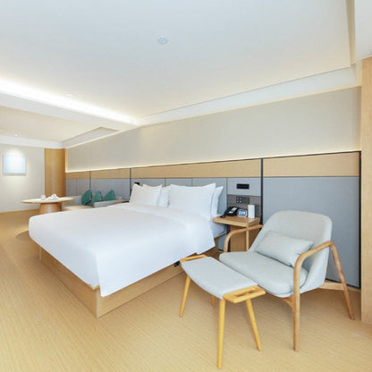 Contemporary Nordic Curved Faux Leather Solid Wood Dining Chair Backrest Armrest For Dining Room