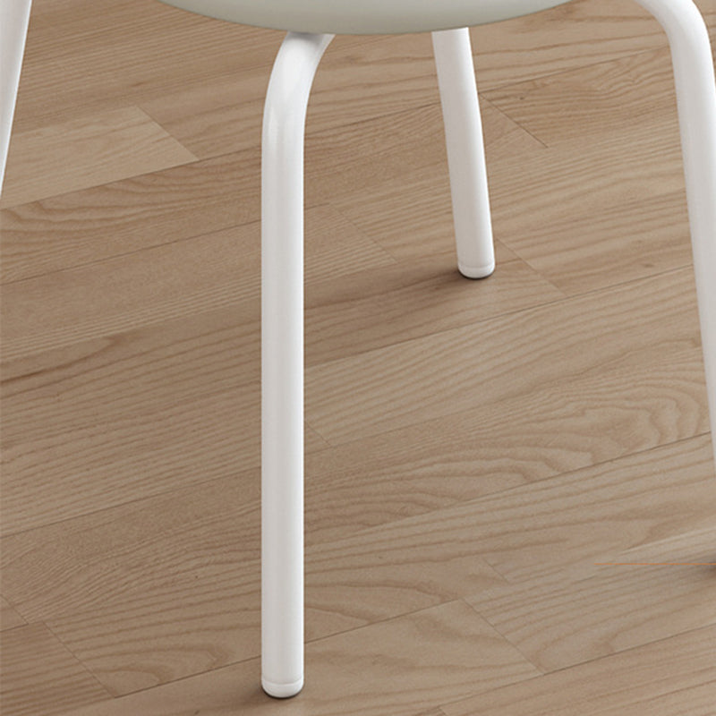 Contemporary Scandinavian Round PU Leather Metal Legs Dining Chair Armrest For Dining Room