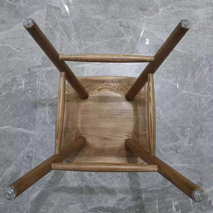 Traditional Japanese Corrugated Solid Wood Bar Stool Footrest For Dining Room