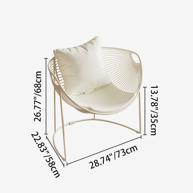 Contemporary Scandinavian Scalloped Iron Frame Hollow Dining Chair Backrest For Dining Room