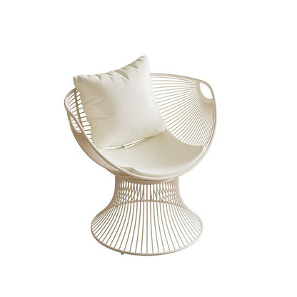 Contemporary Scandinavian Scalloped Iron Frame Hollow Dining Chair Backrest For Dining Room