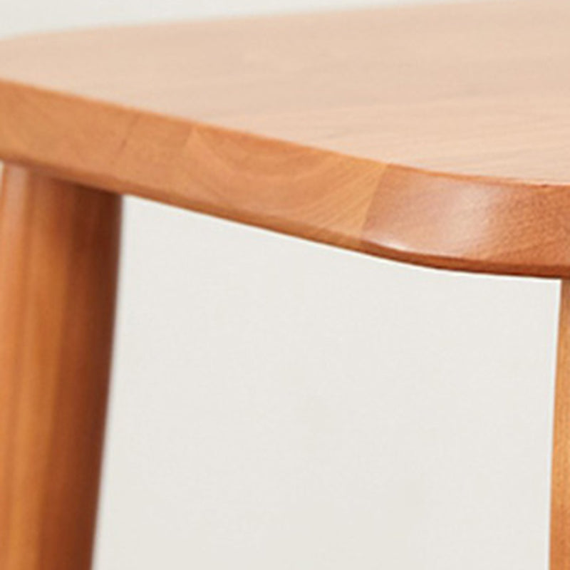 Traditional Japanese Square Solid Wood Frame Dining Chair Open Back Footrest For Dining Room