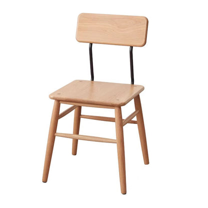 Traditional Japanese Square Solid Wood Frame Dining Chair Open Back Footrest For Dining Room