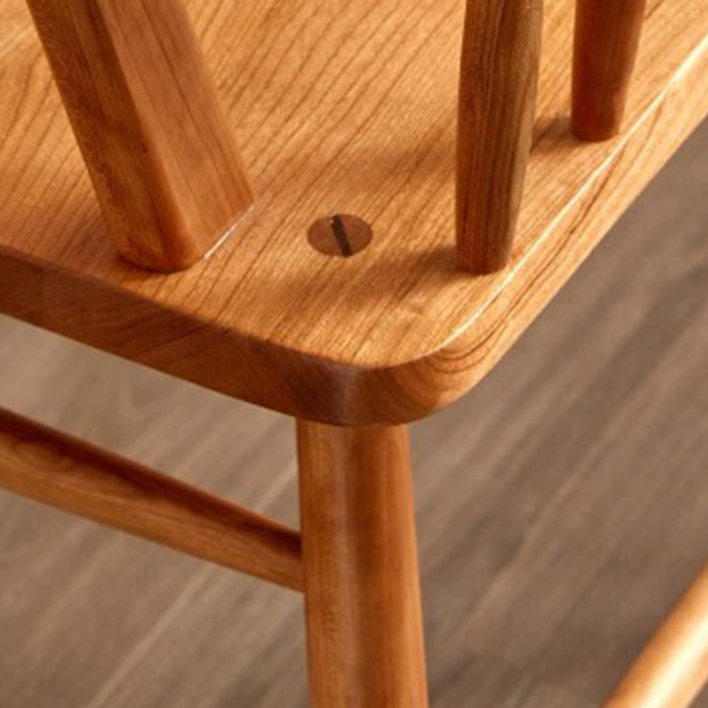 Traditional Japanese Square Solid Wood Dining Chair Armrest Footrest For Dining Room