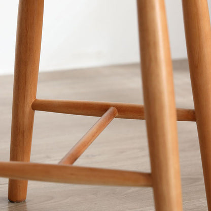 Traditional Japanese Square Braided Rope Seat Solid Wood Dining Chair Footrest For Dining Room