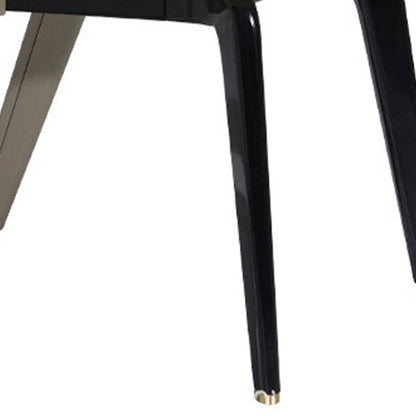 Modern Luxury Square Microfiber Leather Metal Frame Dining Chair Arc Back For Dining Room