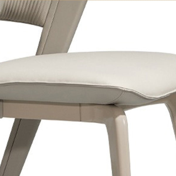 Modern Luxury Square Microfiber Leather Metal Frame Dining Chair Arc Back For Dining Room