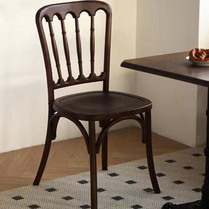 Contemporary Retro Square Rattan Weaving Seat Solid Wood Dining Chair Backrest For Dining Room