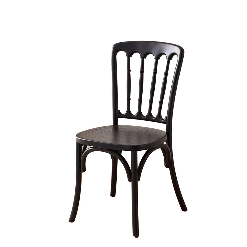 Contemporary Retro Square Rattan Weaving Seat Solid Wood Dining Chair Backrest For Dining Room