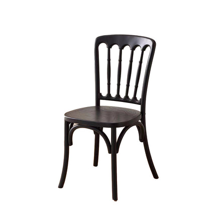 Contemporary Retro Square Rattan Weaving Seat Solid Wood Dining Chair Backrest For Dining Room