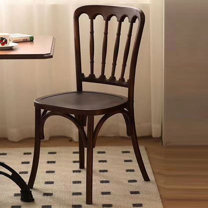 Contemporary Retro Square Rattan Weaving Seat Solid Wood Dining Chair Backrest For Dining Room