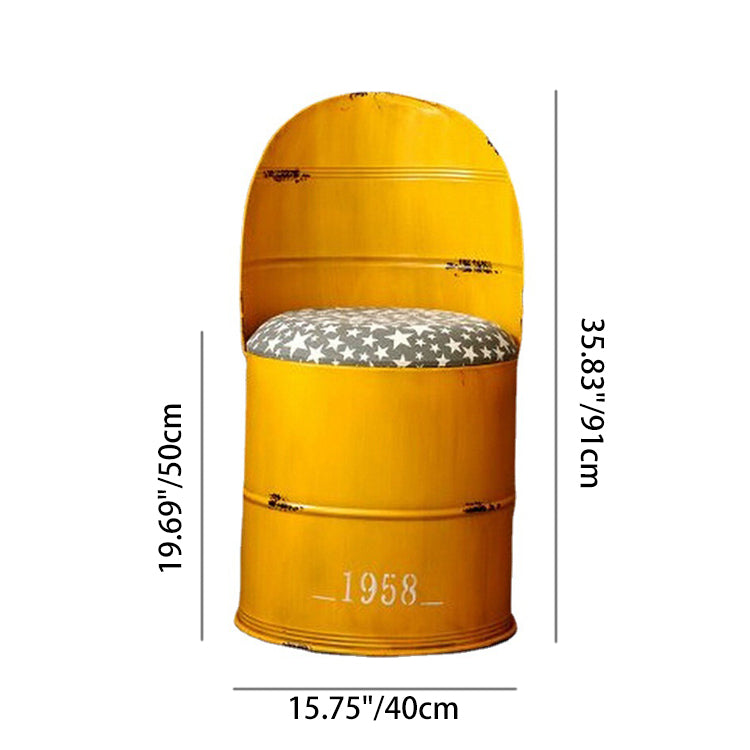 Contemporary Creative Distressed Iron Bucket Bar Stool Arc Back For Dining Room