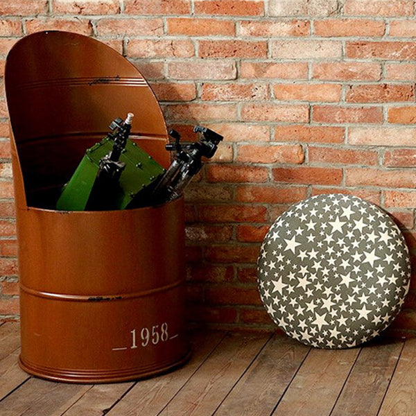 Contemporary Creative Distressed Iron Bucket Bar Stool Arc Back For Dining Room